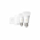 Kit démarrage ampoule LED connectée PHILIPS Hue White - 10,5W - Lot 2 E27 - Télécommande Hue