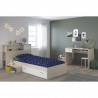 CHARLEMAGNE Chambre enfant complete Tete de lit + lit + bureau - Style contemporain - Décor acacia clair et blanc