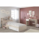 CHARLEMAGNE Chambre enfant complete Tete de lit + lit + bureau - Style contemporain - Décor acacia clair et blanc