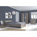 YSA Chambre complete adulte - Contemporain - Décor noyer silver - l 140 x L 190 cm