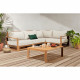 Salon de jardin en bois d'Acacia FSC avec coussins - 5 personnes - SANTA - Beige