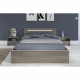 YSA Chambre complete adulte - Contemporain - Décor noyer silver - l 140 x L 190 cm