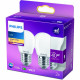 PHILIPS LED Classic 40W Sphérique E27 Blanc Chaud Dépolie Non Dimmable Lot de 2