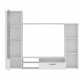 PILVI Meuble TV - Blanc mat - L 220,4 x P41,3 x H177,5 cm