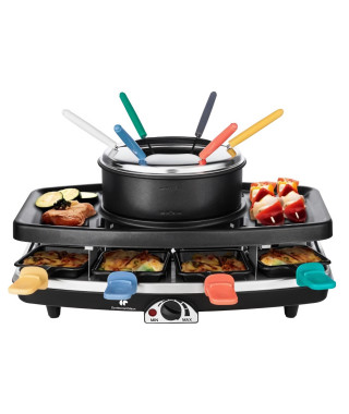 CONTINENTAL EDISON FD12881 Appareil a raclette et fondue 8 personnes - Noir