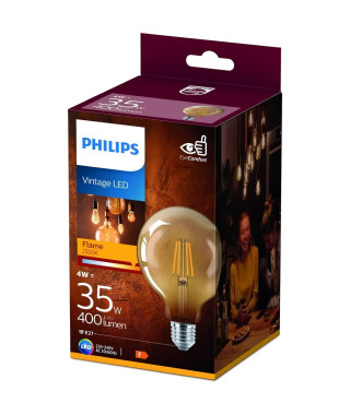 PHILIPS LED Globe Mini Vintage Filament 35W E27 Claire Ambrée Blanc Chaud