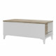 Table basse avec plateau relevable - Décor chene et blanc - L 100 x P 50/72 x H 42/55 cm