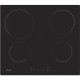 CANDY CH64CCB Plaque de cuisson vitrocéramique - 4 zones - 6500 W - L 56 x P 49 cm - Revetement verre - Noir