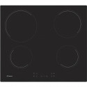 CANDY CH64CCB Plaque de cuisson vitrocéramique - 4 zones - 6500 W - L 56 x P 49 cm - Revetement verre - Noir