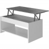 HAPPY Table Basse relevable - Blanc et gris - L 50 cm