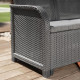 ALLIBERT by KETER - Salon de jardin SanRemo 4 places et table basse - imitation rotin tressé - gris