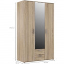 FINLANDEK Armoire de chambre SELKEÄ style contemporain décor chene sonoma - L 121 cm