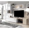 Meuble TV extensible - Décor chene naturel et blanc - L 230 x P 41 x H 180 cm - OBI