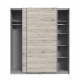 FINLANDEK Armoire de chambre ULOS style contemporain décor chene cendré clair - L 170,3 cm