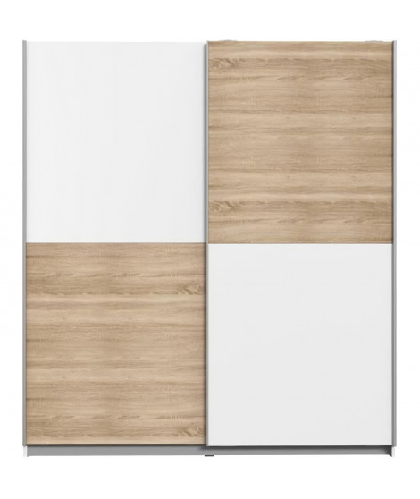 FINLANDEK Armoire de chambre ULOS style contemporain décor chene et blanc - L 170,3 cm