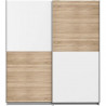 FINLANDEK Armoire de chambre ULOS style contemporain décor chene et blanc - L 170,3 cm