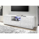 Meuble TV - Blanc Laqué brillant - L 181 x P 43 x H 57cm - PARIGI