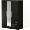 JUPITER Armoire de chambre style contemporain en bois aggloméré noir - L 144,6 cm