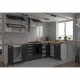 LASSEN Cuisine complete d'angle 240x165 cm avec plan de travail - Gris Matera