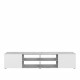 PILVI Meuble TV - Blanc et béton gris clair - L 185 x P 42 x H 31 cm