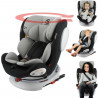 SAFETY BABY - Siege auto isofix Seaty groupe 0/1/2/3 (0-36kg) pivotant a 360° - Dos a la route 0-13 Kg - noir