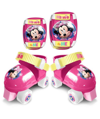 DISNEY MINNIE Set patins a roulettes + coudieres + genouilleres