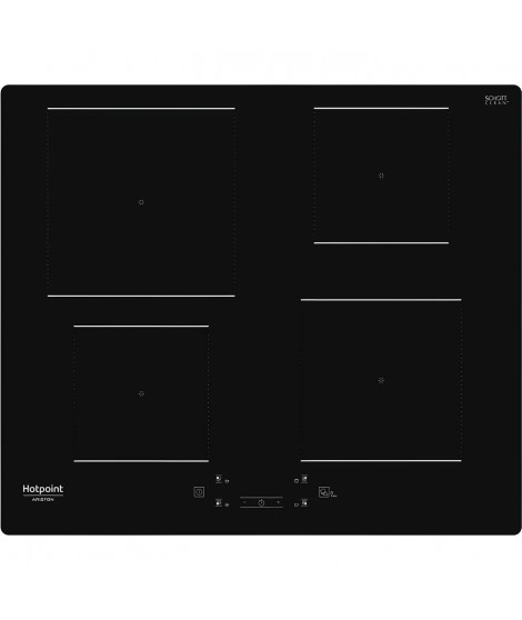 Table de cuisson induction - HOTPOINT - 4 foyers - L60 cm - HQ5660SNE - 7200 W - Revetement verre noir