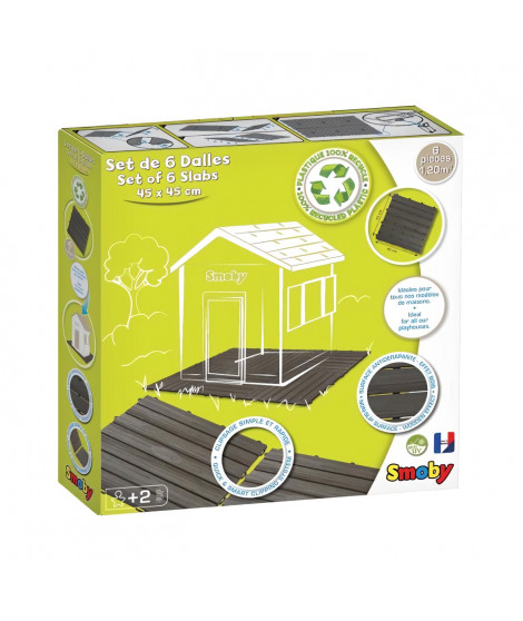 SMOBY Set de 6 dalles 45 x 45 cm - plancher maison