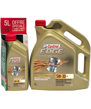 Huile moteur Edge - CASTROL - 4 saison - 5W-30 LL - 5+1L