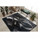 Tapis de salon moderne - Motif vagues - Noir - 100% polyester - 120 x 160 cm - Intérieur - NAZAR