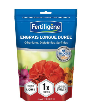 FERTILIGeNE - Engrais Longue durée Osmocote max Géraniums, Dipladénias, Surfinias 700g