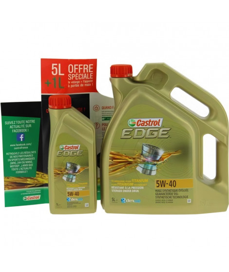 CASTROL - Huile moteur - EDGE - 5W-40 5+1L