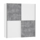 ULOS  Armoire 2 portes coulissantes - Décor béton gris clair et blanc - L 170.3 cm