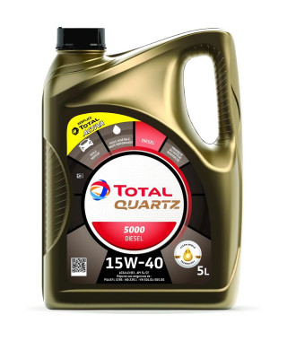 TOTAL HUILE MOTEUR 5L QUARTZ 5000 DIESEL 15W40