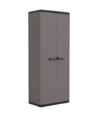 KIS Armoire de rangement Più haute - 68 x 39 x 166 cm - Gris anthracite et noir