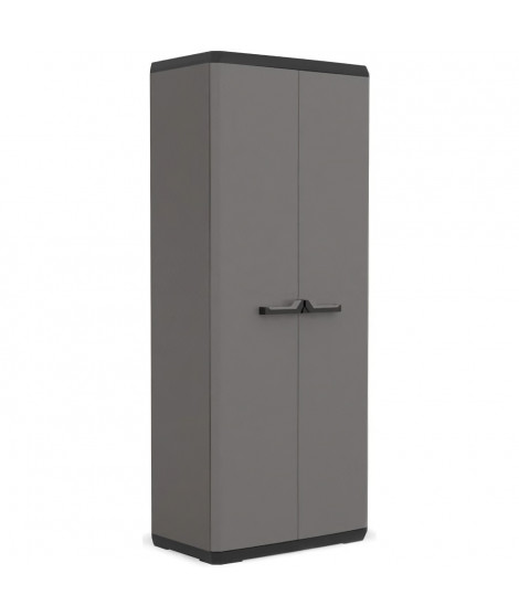 KIS Armoire de rangement Più haute - 68 x 39 x 166 cm - Gris anthracite et noir