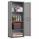 KIS Armoire de rangement Più haute - 68 x 39 x 166 cm - Gris anthracite et noir