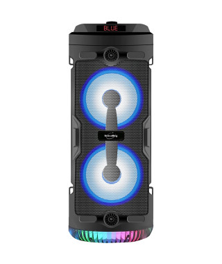 INOVALLEY KA03-N - Enceinte lumineuse Bluetooth - 400 W - Fonction karaoké - Lumieres LED colorées - Port USB