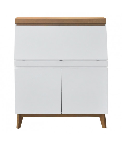 Bureau secrétaire avec tablette  2 portes - Bois - L96,7 x P 115 x H 40,5 - MUNICH