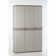 TITANIUM PLASTIKEN Armoire 3 portes avec étageres + penderie l105 x p44 x h176 cm Beige et Taupe Gamme TITANIUM  Intérieur/Ex…