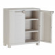 SPACESAVER 90 PLASTIKEN Armoire basse 2 portes avec étageres - l 90 x p 45 x h 100 cm - Gamme Space SAVER - Intérieur et Exté…