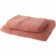 TODAY Lot de 1 Drap de Bain 100% coton 70x30 cm + 1 Serviette de Bain 50x100 cm - Terracotta