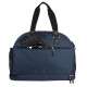 Baby on board- sac a langer - week end team moonlight - sac de voyage bébé - Chiné marine détails cuir noir sac grand format …