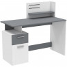 PLATON Bureau 1 porte 1 tiroir Blanc et gris - L 121,5 x H 109,7 x P 55,1 cm