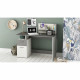 PLATON Bureau 1 porte 1 tiroir Blanc et gris - L 121,5 x H 109,7 x P 55,1 cm