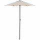 Parasol droit diametre 1,8 m - strucutre Acier toile 160 g/m - 6 baleines acier - Beige