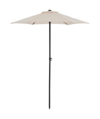 Parasol droit diametre 1,8 m - strucutre Acier toile 160 g/m - 6 baleines acier - Beige