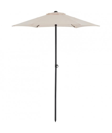 Parasol droit diametre 1,8 m - strucutre Acier toile 160 g/m - 6 baleines acier - Beige