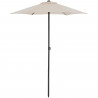 Parasol droit diametre 1,8 m - strucutre Acier toile 160 g/m - 6 baleines acier - Beige