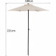 Parasol droit diametre 1,8 m - strucutre Acier toile 160 g/m - 6 baleines acier - Beige